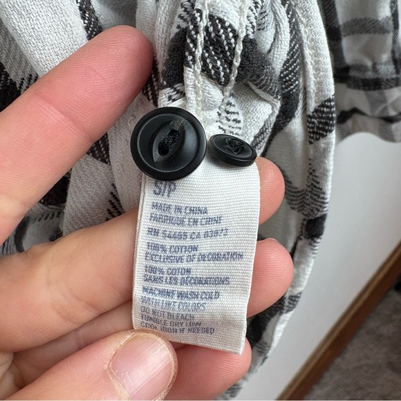 American Eagle Shirt Mens Small White Plaid Pocket Heavyweight Dad Button cotton - Picture 5 of 9